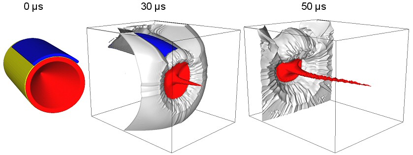 3D Simulation einer asymmetrischen Hohlladung